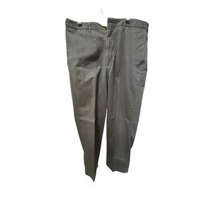 Haggar Select No-Iron Cotton Chino Pants Mens 38x31 Gray Straight Leg Trousers
